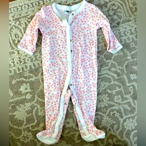 Baby girl footed onesie.